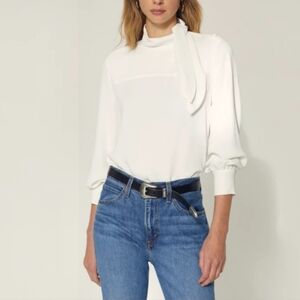 Wilfred Trapez Mock Neck Blouse Size XS